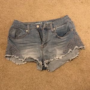 Aztec Embroidered Jean Shorts